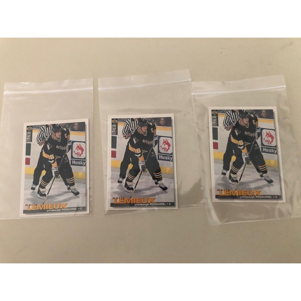 Mario Lemieux Lot of 3 Upper Deck 1995 Card # 256 NM Condition Vintage NHL